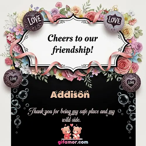 Cheers to our friendship!  VI Addison