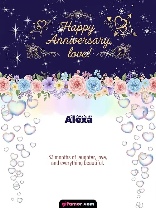 GIF de Dating Anniversary (Months): 33 months of laughter, love, and everything beautiful.