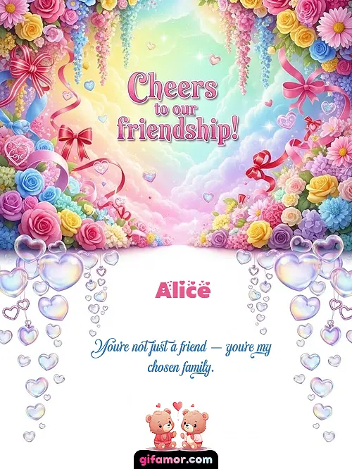 Cheers to our friendship! I Alice