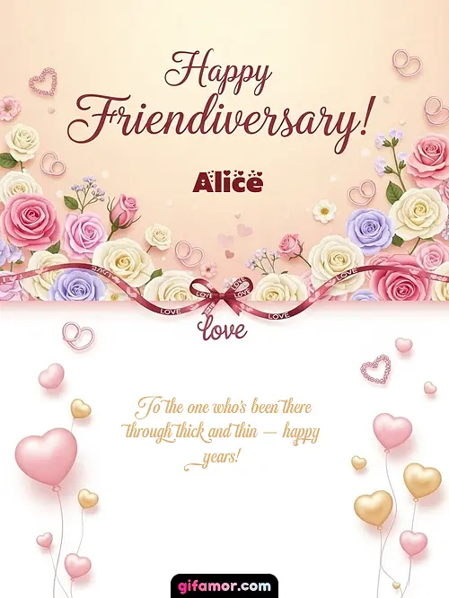 Happy friendiversary! Alice