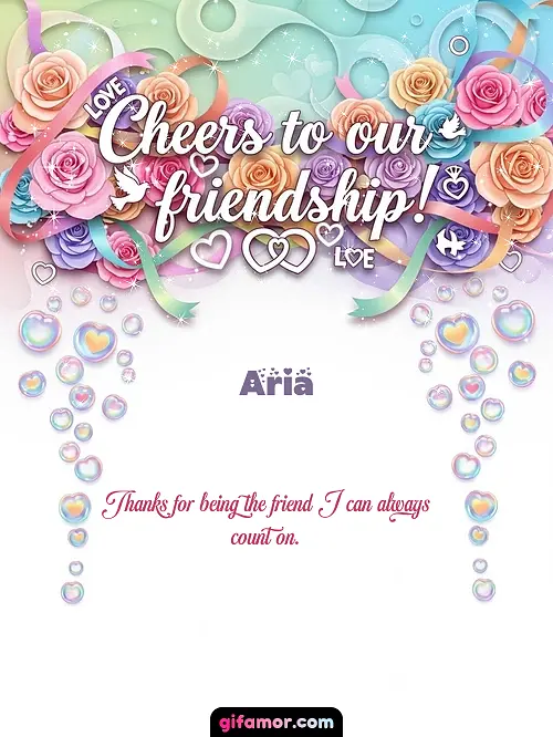 Cheers to our friendship! Aria