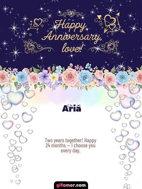 GIF de Dating Anniversary (Months): Two years together! Happy 24 months — I choose you every day.