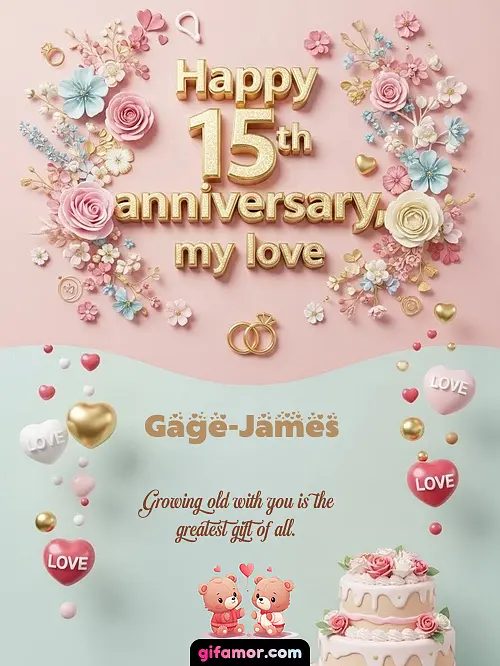 GIF de Wedding Anniversaries by Year: Growing old with you is the greatest gift of all.