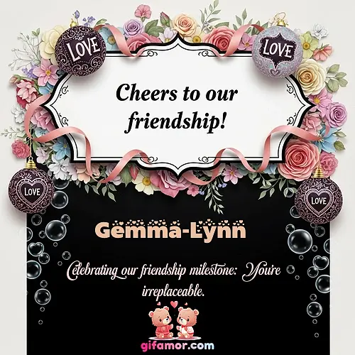 GIF de Friendship anniversary: Celebrating our friendship milestone: You're irreplaceable.