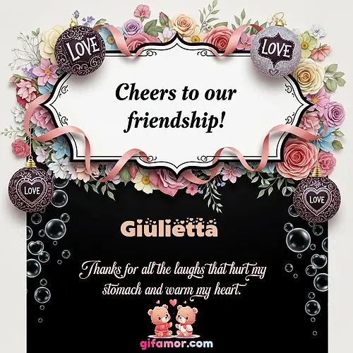 Cheers to our friendship!  VI Giulietta Gif Download