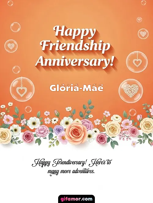 GIF de Friendship anniversary: Happy Friendiversary! Here's to many more adventures.