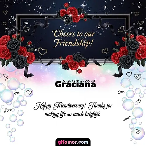 Cheers to our friendship!  V Graciana