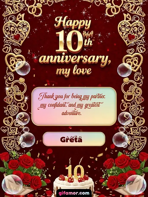 Happy 10th anniversary, my love Greta